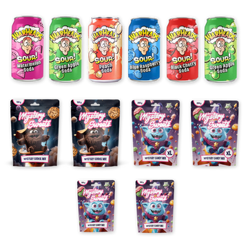 Mystery Sweets SOUR BOX - 6 blikken Warheads, 6 zakken Mystery Sweets